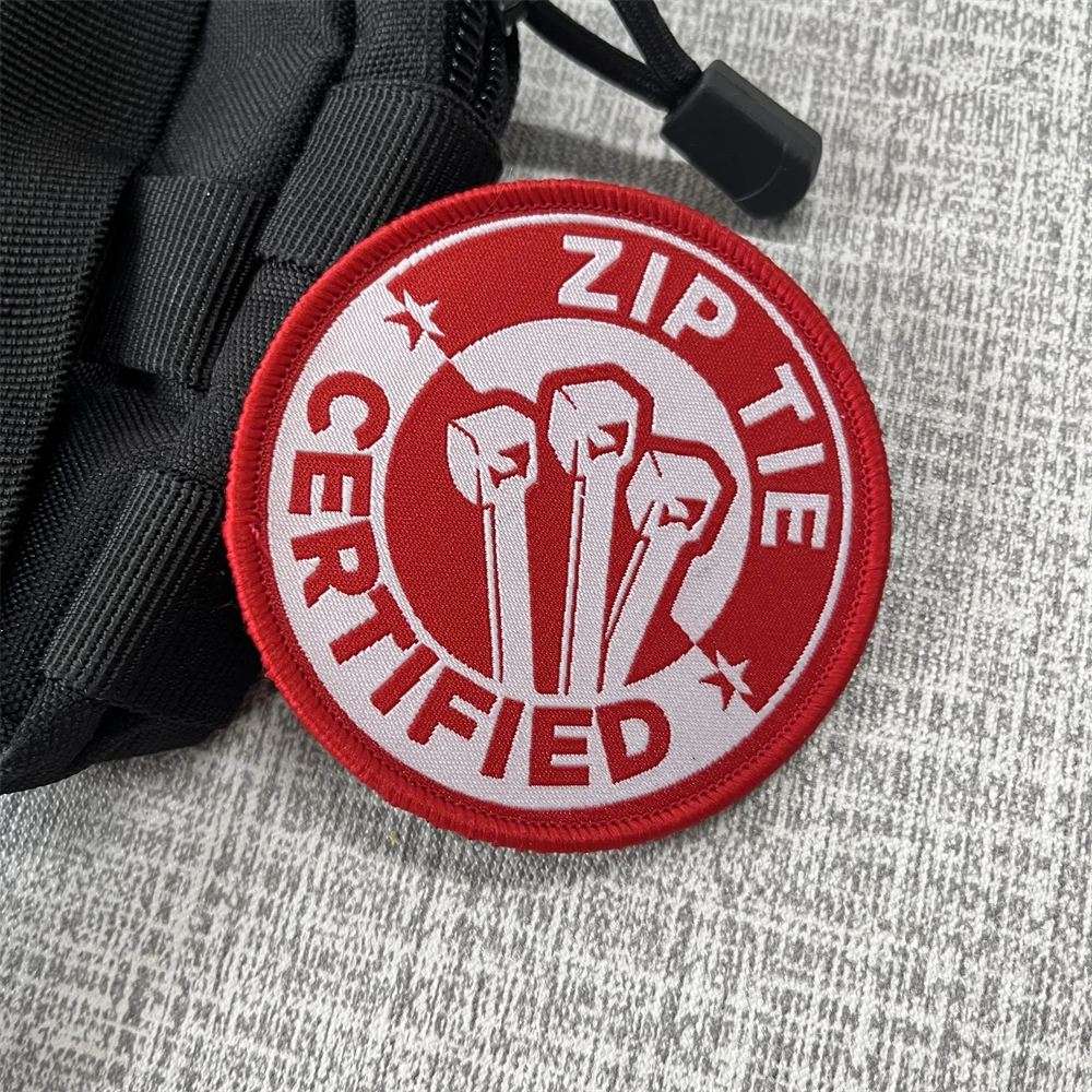 Parches de insignia de moral certificados con lazo con cremallera, mochila táctica, brazalete con etiqueta tejida con gancho y bucle militar - imagen 3
