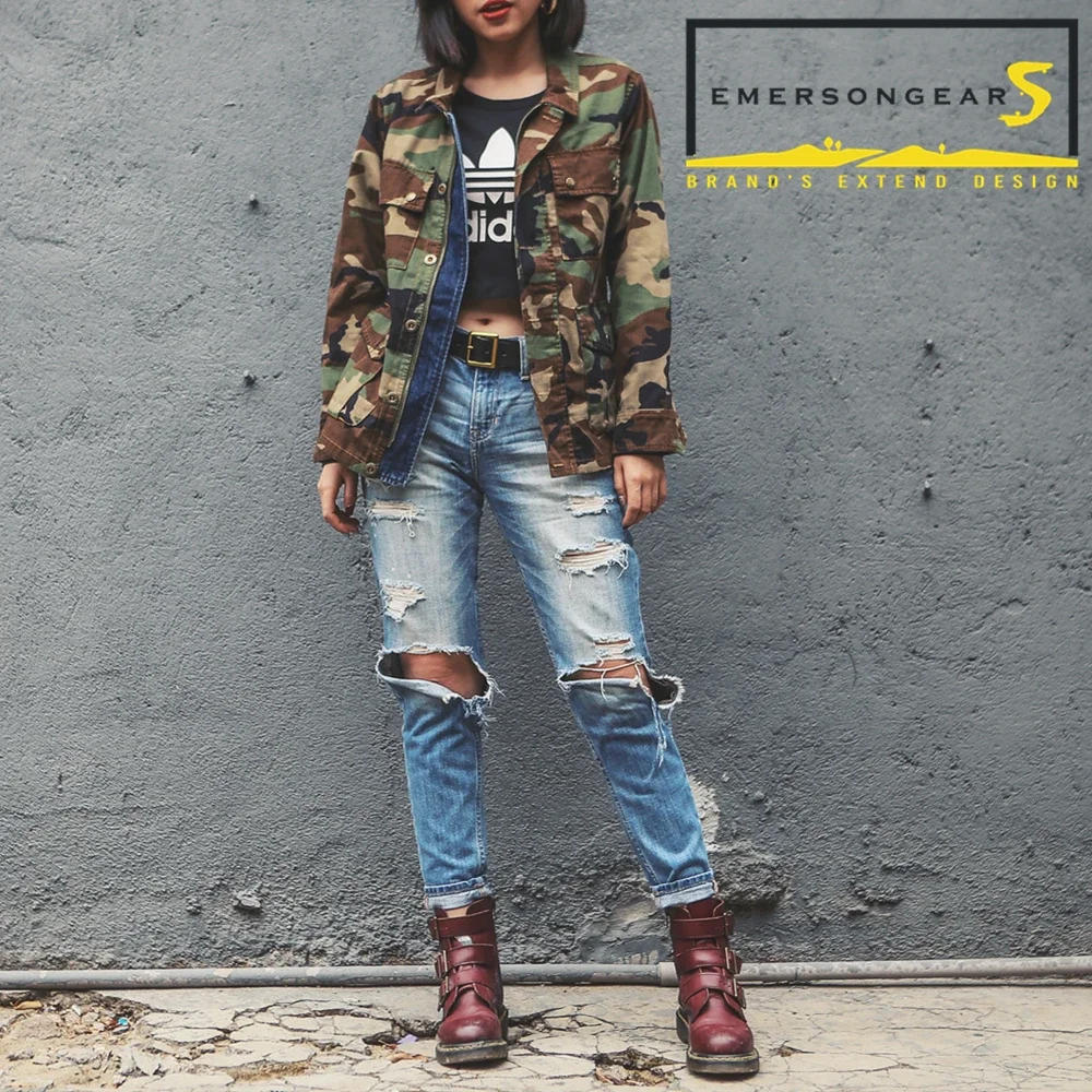 Emersongear, abrigo para mujer y niña, chaqueta inteligente Vintage, estilo táctico BDU, chaqueta vaquera con costuras de bosque, vestidor para parejas - imagen 4