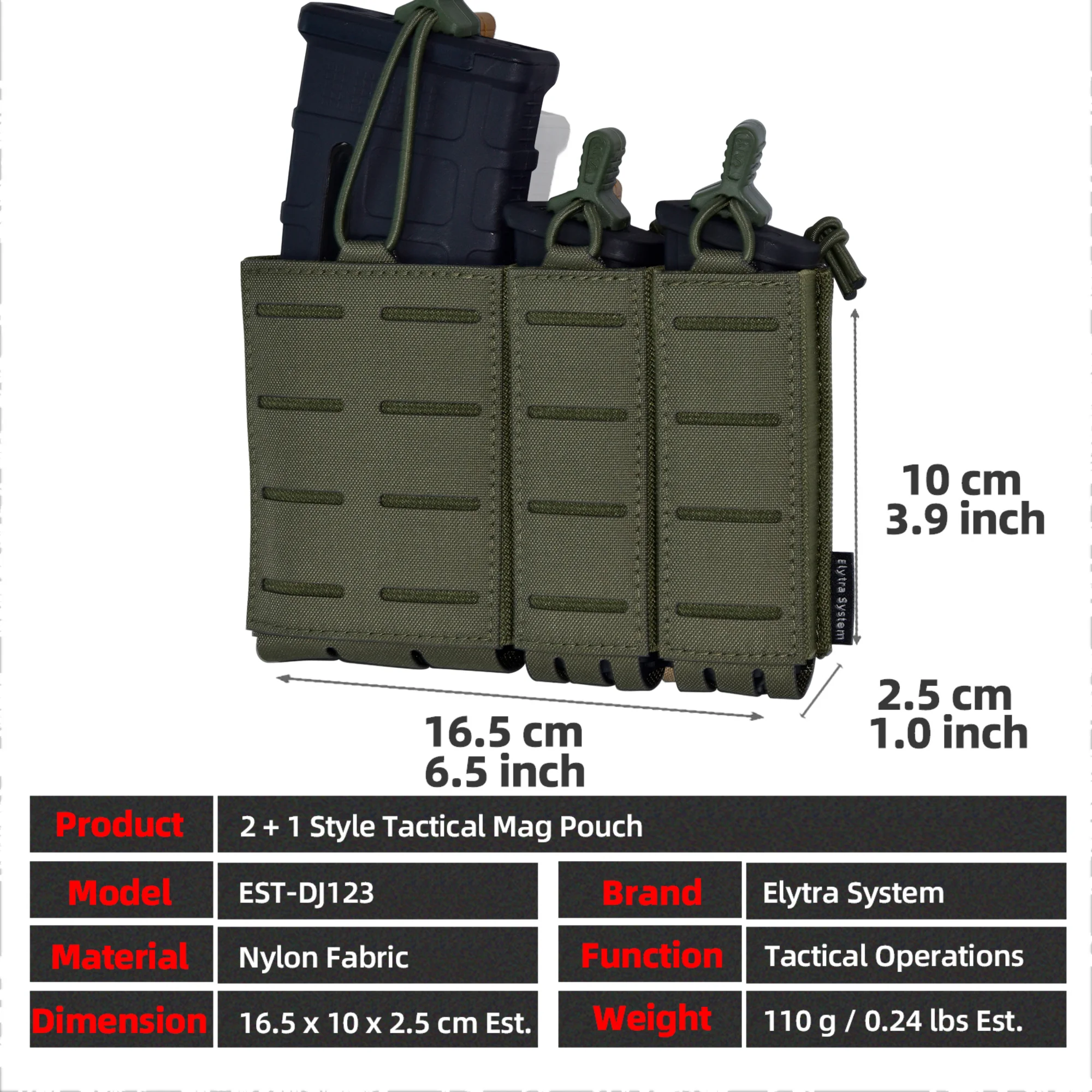 Funda táctica MOLLE para linterna e IFAK con bolsillo de cargadores - imagen 5