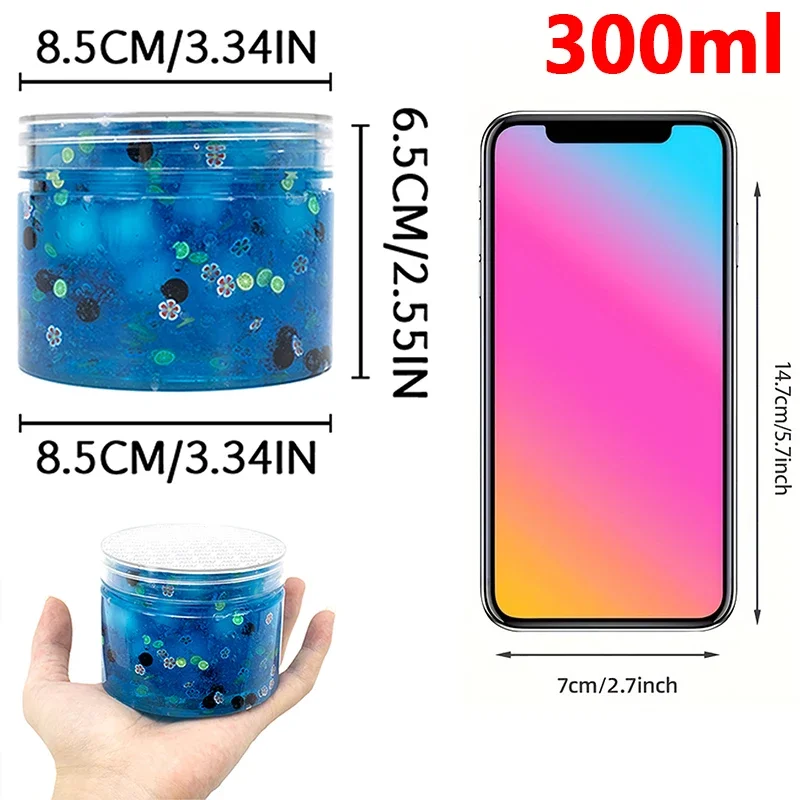 80/300ml cubo de gelatina transparente crujiente fruta tema cristal Slime Set súper suave no pegajoso divertido DIY barro de cristal reducir el estrés Juguetes - imagen 5