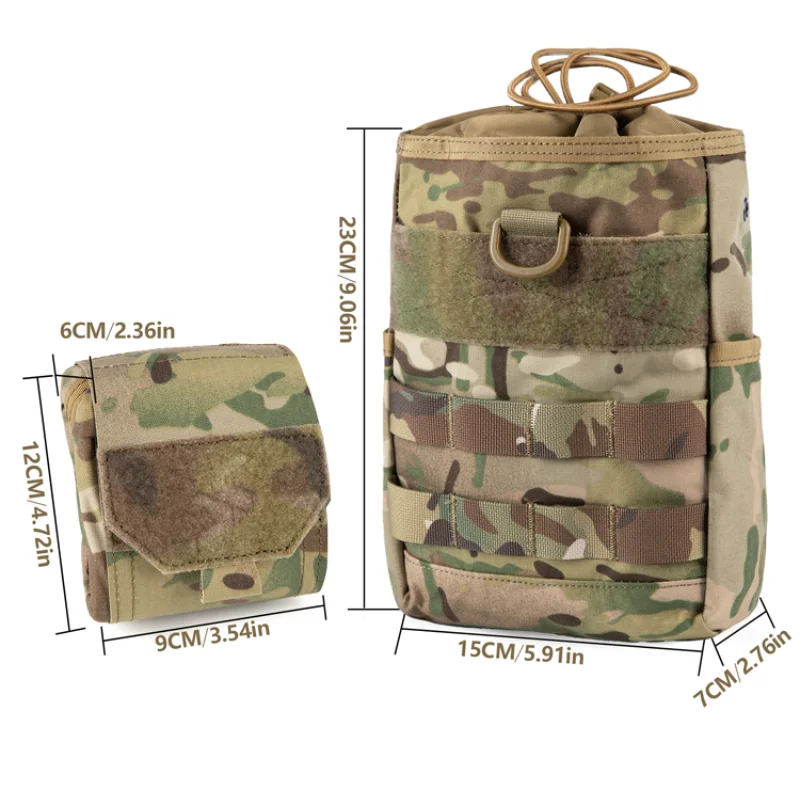 Bolsa de almacenamiento táctico varios, bolsa de colección rápida para revista MOLLE, bolsa de accesorios colgante de cintura plegable - imagen 2