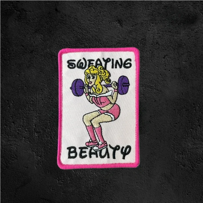 Parche de belleza para levantamiento de pesas, gimnasio, ejercicio, Fitness, parche bordado de dibujos animados para mochila, ropa, insignia de gancho y bucle - imagen 2