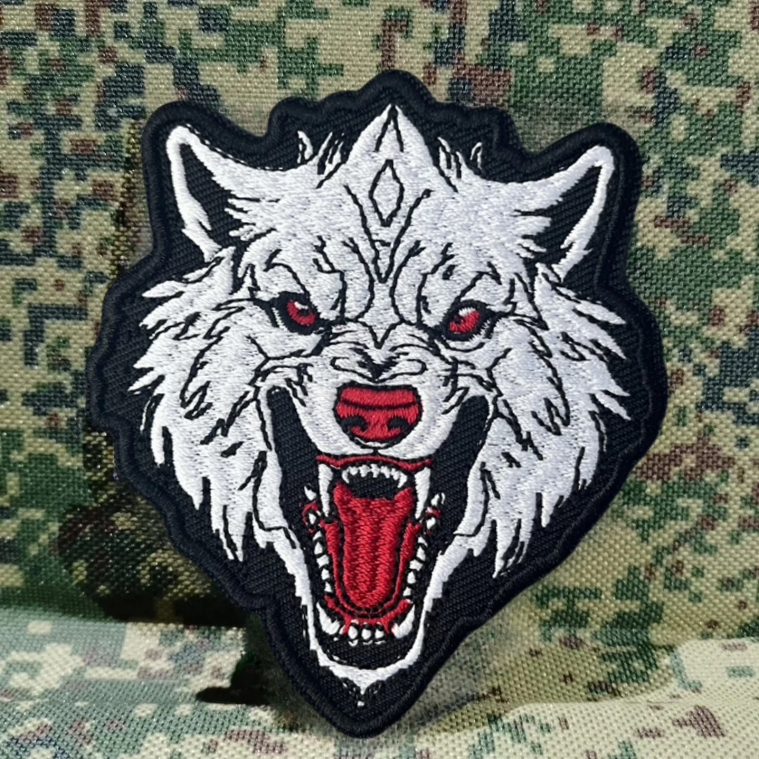 Parche táctico bordado The Attacking Wolf Moral militar HookLoop - imagen 5