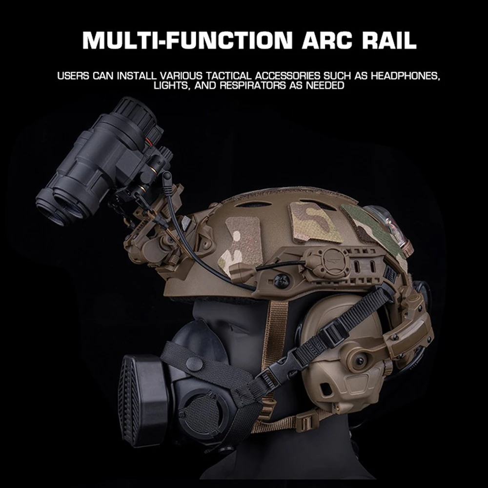 Riel táctico rápido para casco 3,0, multifuncional, para caza al aire libre, tiro, Airsoft SF, casco de corte súper alto, rieles laterales, accesorios - imagen 5