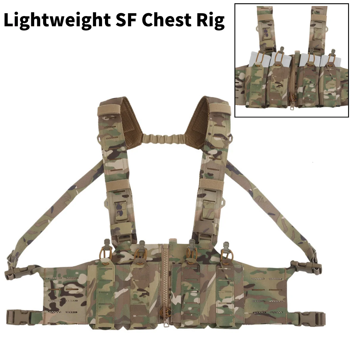 Correa de hombro ligera en forma de H montada en MOLLE táctica SF con múltiples combinaciones y combinaciones - imagen 3