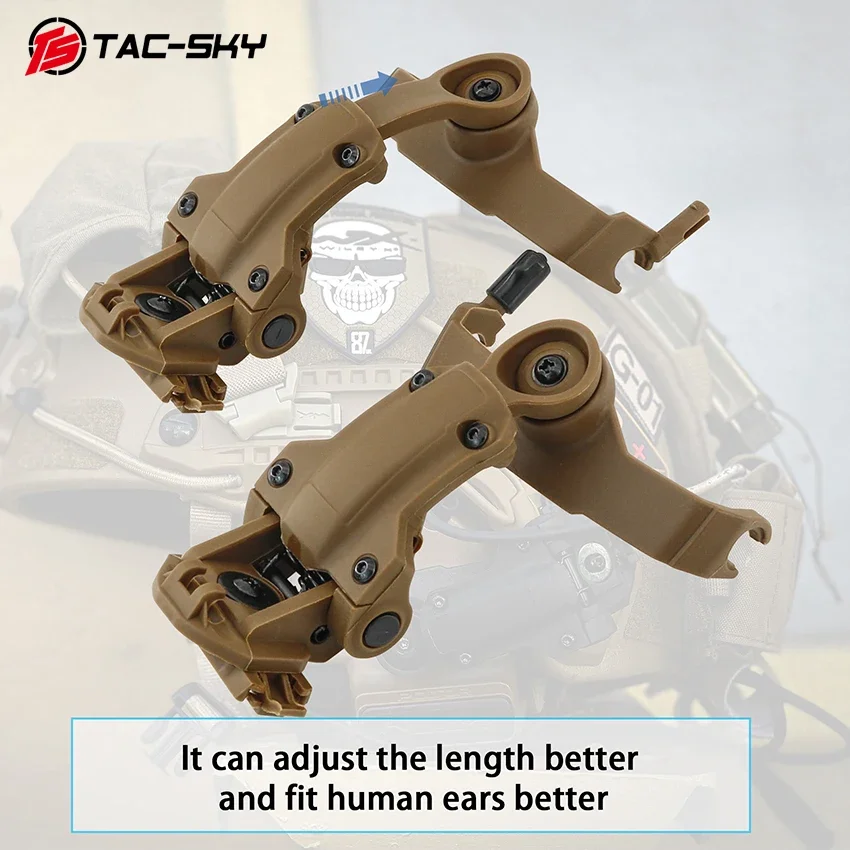 Soporte táctico para auriculares TAC-SKY, adaptador de casco con riel de arco para auriculares de tiro electrónicos de la serie COMTA, orejeras con reducción de ruido - imagen 4