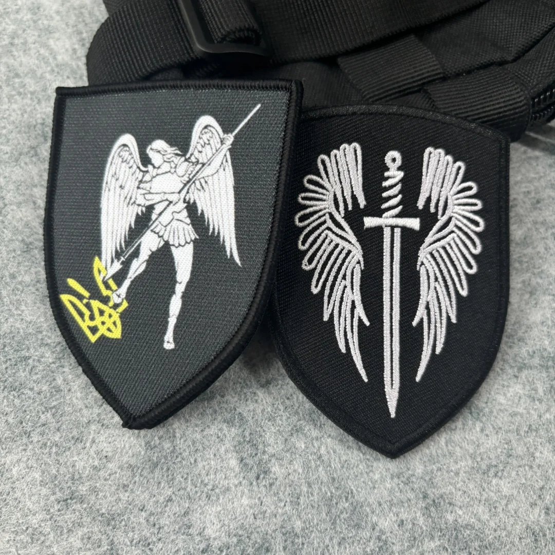 Parche táctico de Morale del Arcángel Michael, parches de gancho y bucle para espada de Ángel, emblema, insignia militar, brazalete, ropa, pegatinas para mochila