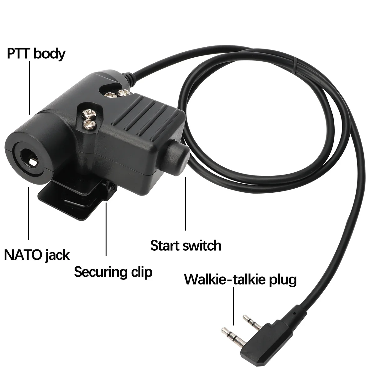 ABBREE-auriculares tácticos U94 PTT, adaptador K de 2 pines para BAOFENG UV-5R UV-5RH UV-32 UV-21 PRO Quansheng UV-K5 8 Walkie Talkie - imagen 5