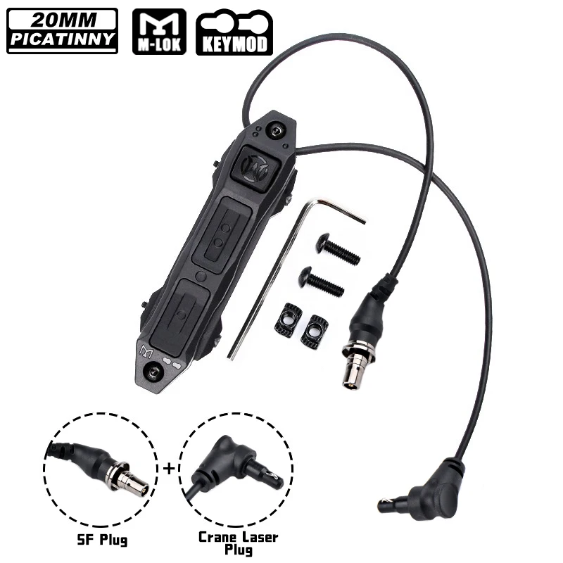 Interruptor de presión táctico Airsoft de doble función para PEQ-15 NGAL láser WADSN M600 M300 linterna a distancia con tres teclas - imagen 2
