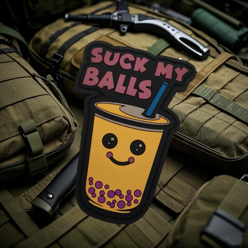 Parche táctico de PVC para morale de té de burbujas, brazalete bonito y divertido con gancho y bucle, mochila para exteriores, sombrero, chaleco, accesorios, pegatinas - imagen 4