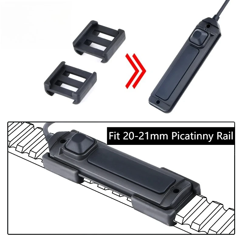 Panel táctico de bolsillo de nailon ligero HL-X para caza, almohadilla de presión de PEQ-15, ranura para interruptor de luz de explorador, compatible con riel Picatinny de 20-21mm - imagen 2