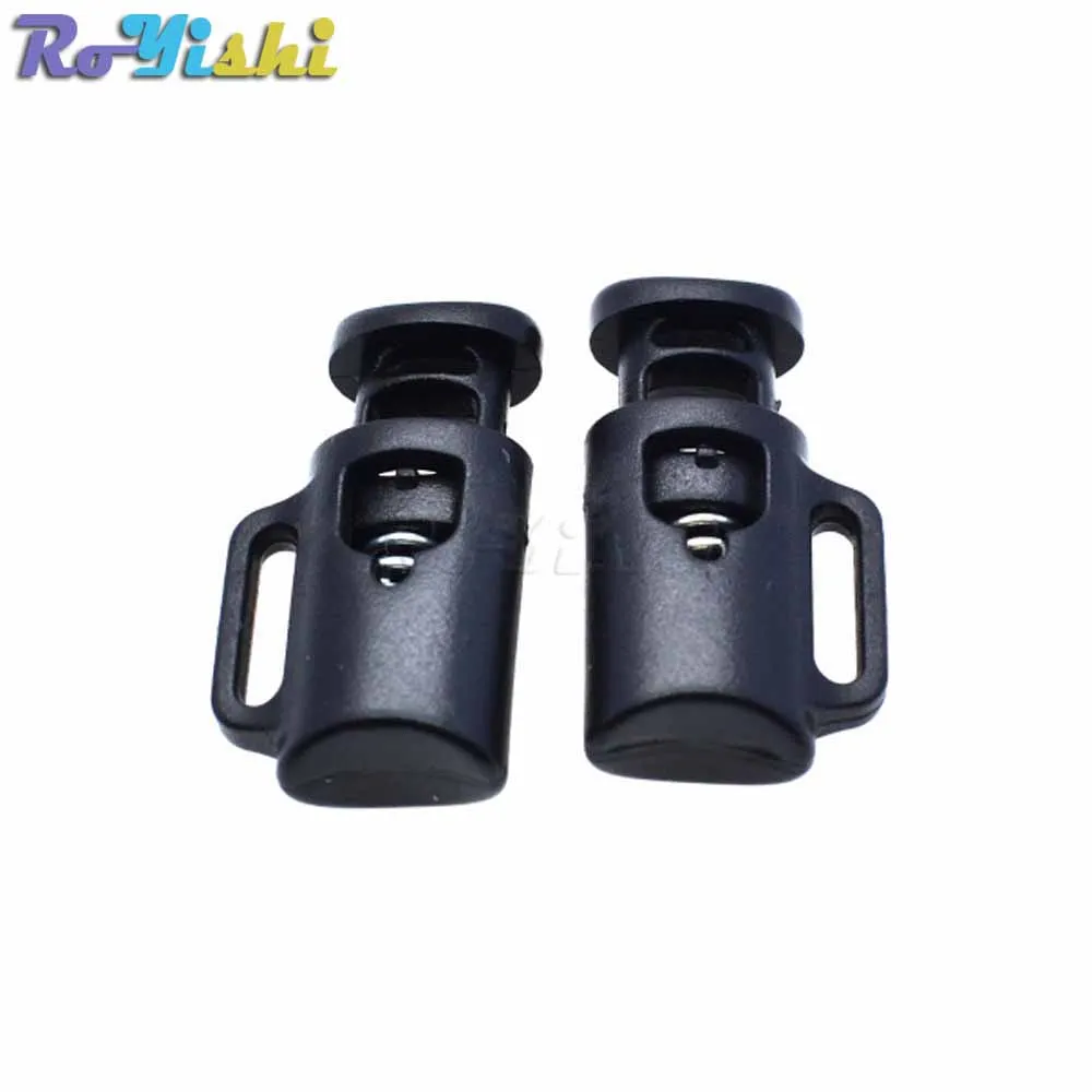 10 unids/pack hervidor ovalado cerraduras de cordón de plástico tapón de palanca Clip de palanca negro para bolsas tamaño: 28mm * 15,5mm * 9mm - imagen 4