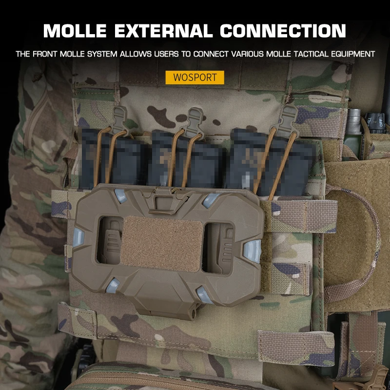 Placa Triple Mag serie MOLLE R con hebilla de liberación rápida para portador de placa de PC y accesorios de caza con aparejo de pecho - imagen 3