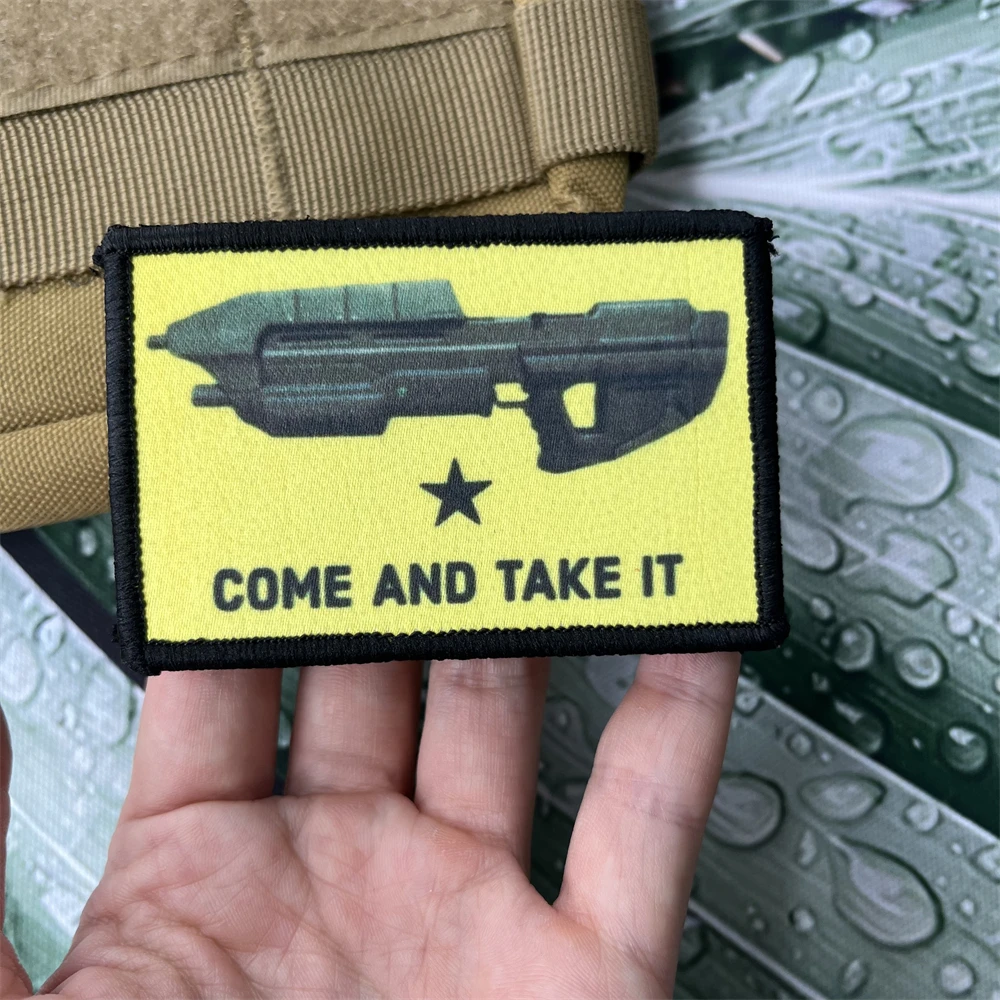 Parches impresos Halo Come and Take It, brazalete táctico, insignia de moral de Chevron, pegatina de gancho y bucle para mochila - imagen 2