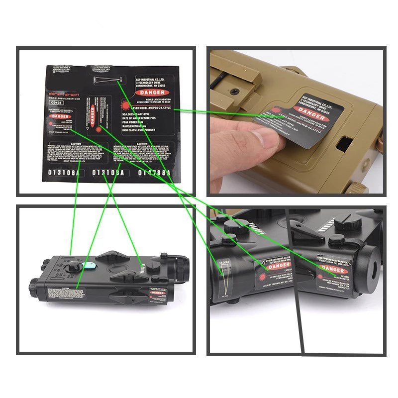 Caja de batería táctica Airsoft PEQ 15 DBAL NGAL, modelo de arma simulada de LA-5C láser sin función para riel Picatinny de 20MM - imagen 5