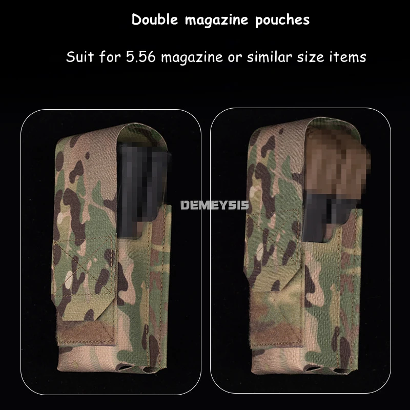 5,56 bolsas dobles para revistas caza al aire libre tiro cintura Molle Mag bolsa pistolas tácticas soporte para revistas duales - imagen 5