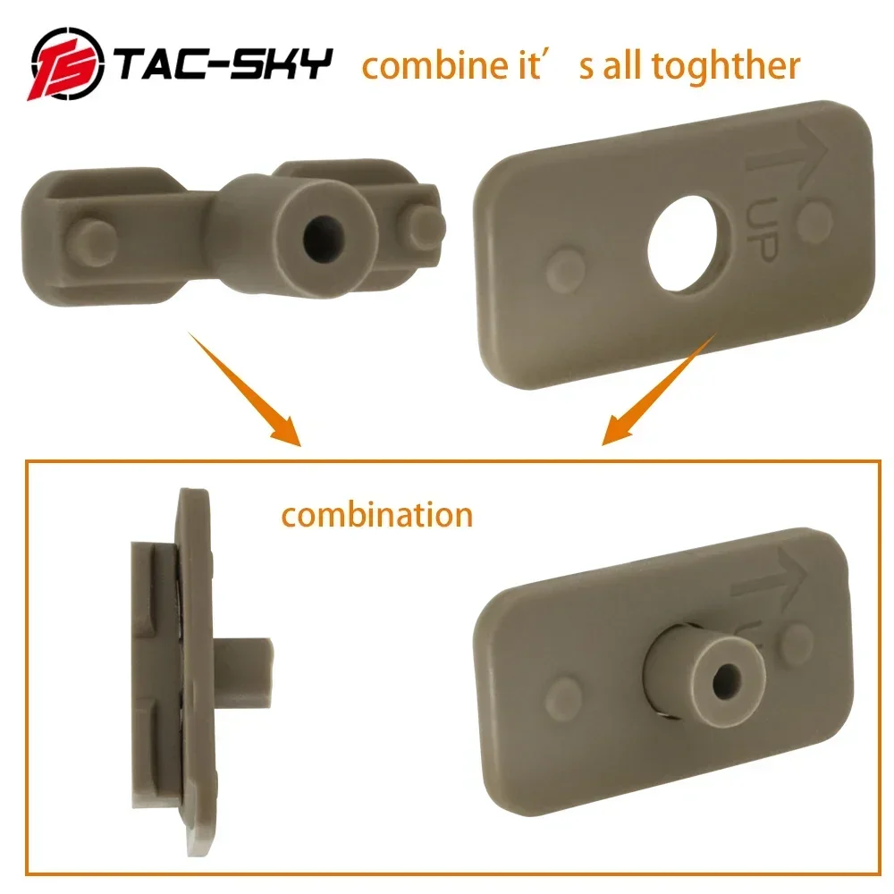 Adaptador de riel de montaje para casco de auriculares tácticos TAC-SKY, Compatible con casco Wendy /M-LOK/cambiador de accesorios de montaje para casco ARC - imagen 4