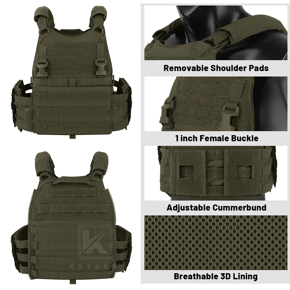 KRYDEX-portador de placa táctico SCARAB, chaleco MOLLE Modular de alta resistencia, armadura corporal, portador de combate al aire libre - imagen 2