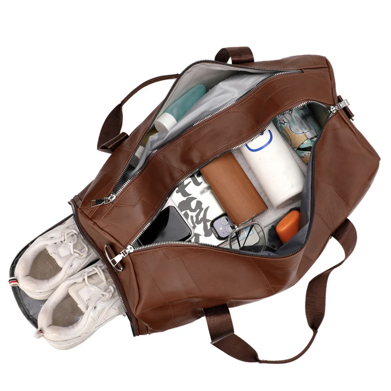 Bolso de lona deportivo para gimnasio, bolso de hombro de viaje, entrenamiento de Yoga y Fitness con zapatos, bolsa para acampar al aire libre, senderismo, bolsillo de almacenamiento - imagen 4