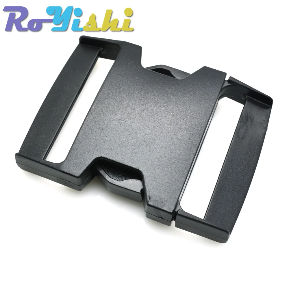 Hebillas de Liberación lateral planas de plástico, correas ajustables para bolsa de deporte al aire libre, hebilla de bolsa de viaje, tamaño de 60mm, 1 piezas