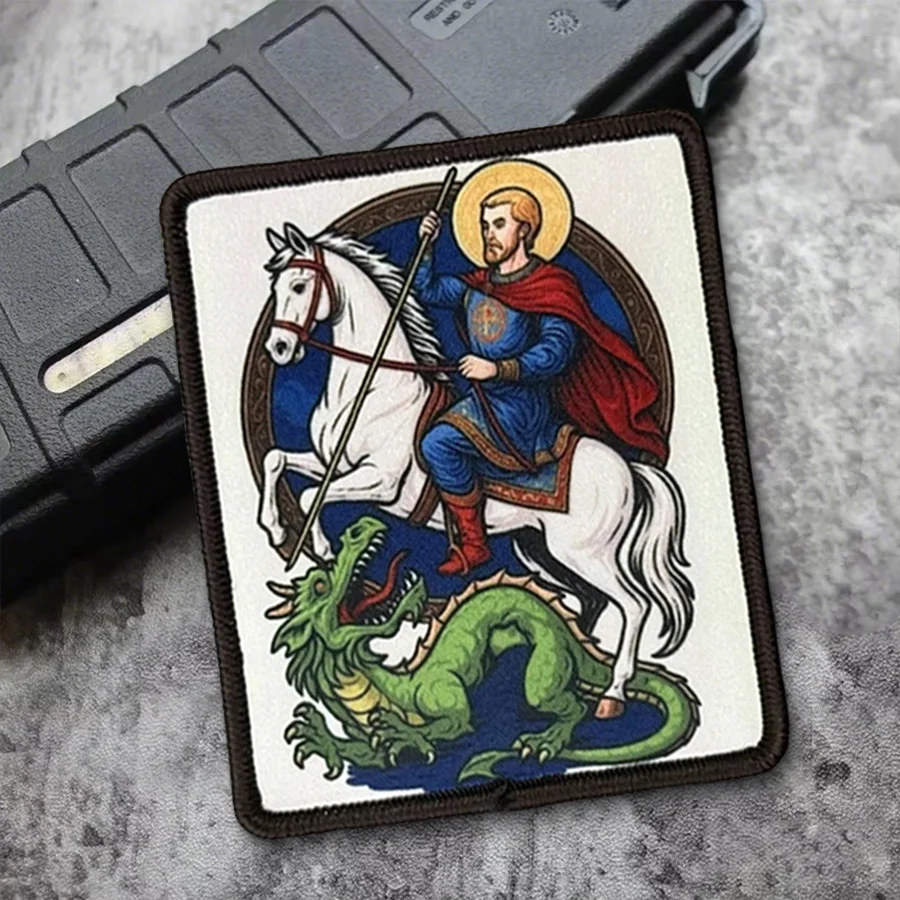 Parche táctico de San Jorge, parches de soldado con gancho y bucle, brazalete, insignia de moral militar, mochila Chevron, pegatinas para chaleco - imagen 3