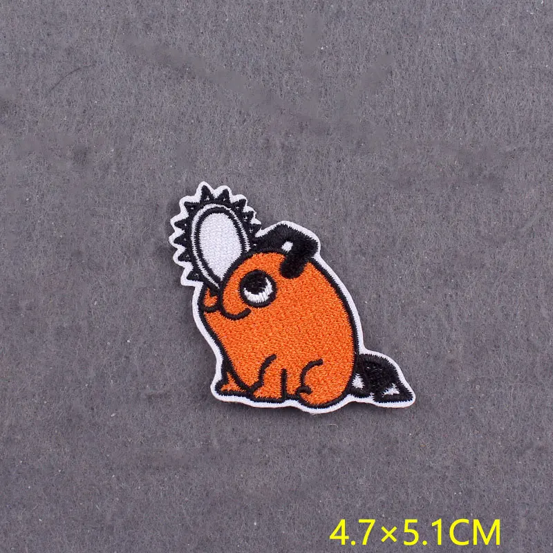 Parches de Anime japonés para ropa, Calcifer, parches bordados para planchar para ropa, motosierra DIY, accesorio de apliques de rayas para hombre - imagen 2