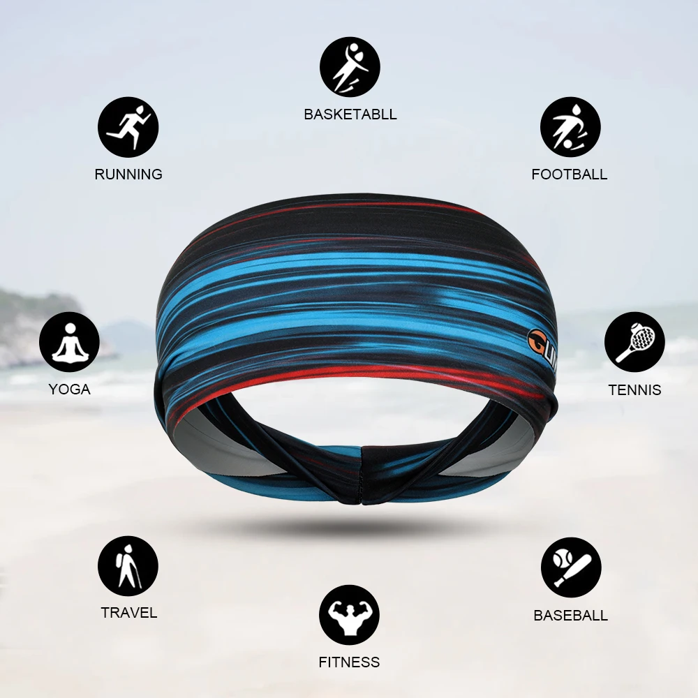 2 uds diadema elástica deportiva banda para el sudor correr Yoga gimnasio tenis Golf vendaje para el sudor diadema accesorios para el cabello hombres mujeres - imagen 5