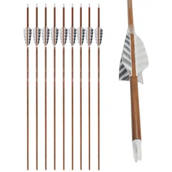 Flechas de carbono arco recurvo plumas pavo tiro tradicional
