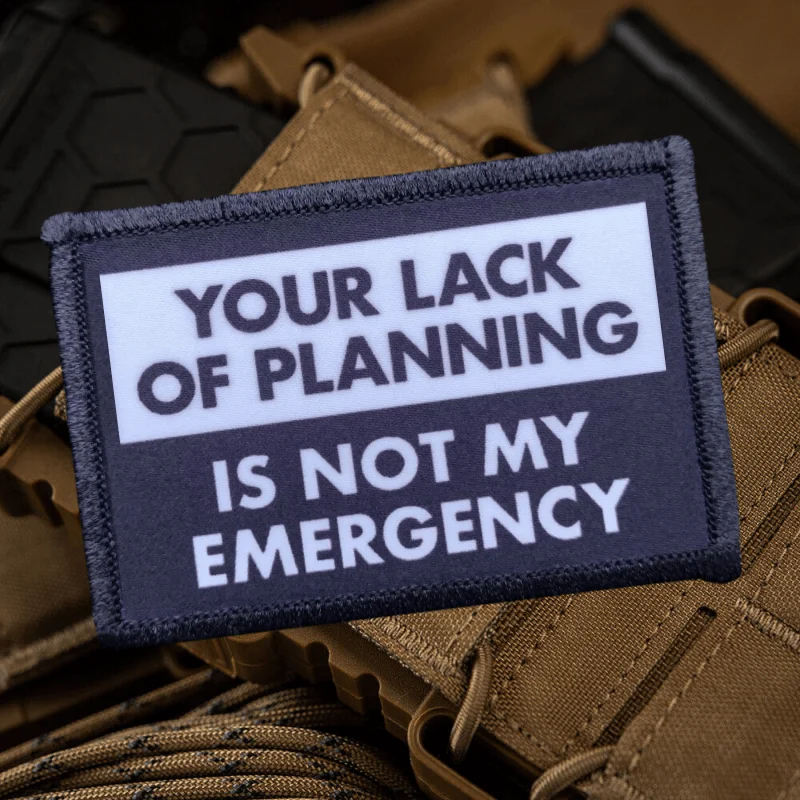 No mi parche divertido de emergencia, parches de gancho y bucle impresos en la ropa, insignia de moral militar, brazalete, pegatinas para mochila - imagen 5