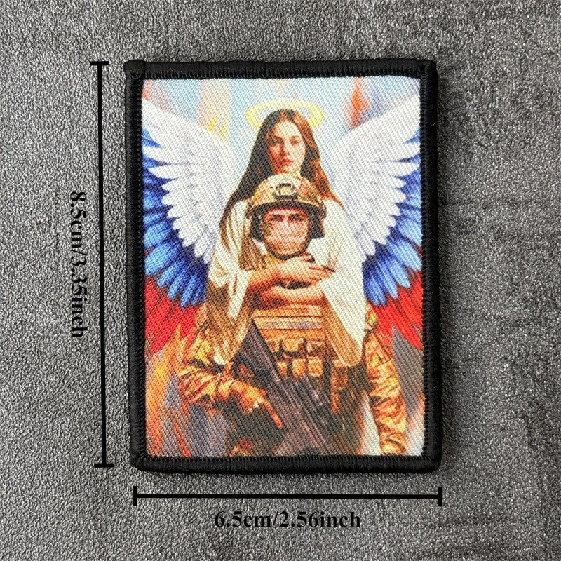 Parche Chevron Angels Protect The Soldiers para ropa, insignia de moral táctica, brazalete estampado, gancho, parche militar, mochila - imagen 3