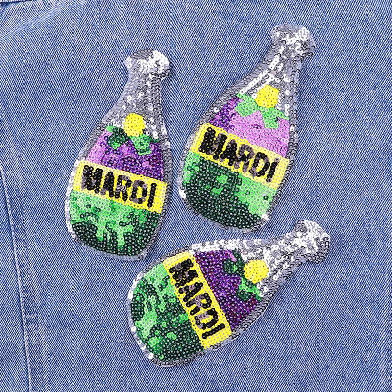 Parche bordado de Carnaval de Mardi Gras, parches para planchar, emblema oficial del Festival, insignia colorida de decoración temática de Nueva Orleans para celebración - imagen 5