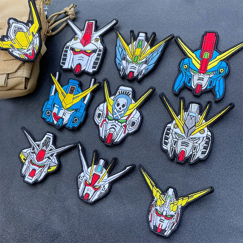 Parches bordados de la serie Gundam Suit, insignia de guerrero táctico, pegatina DIY para ropa, chaleco, chaqueta, decoración - imagen 3