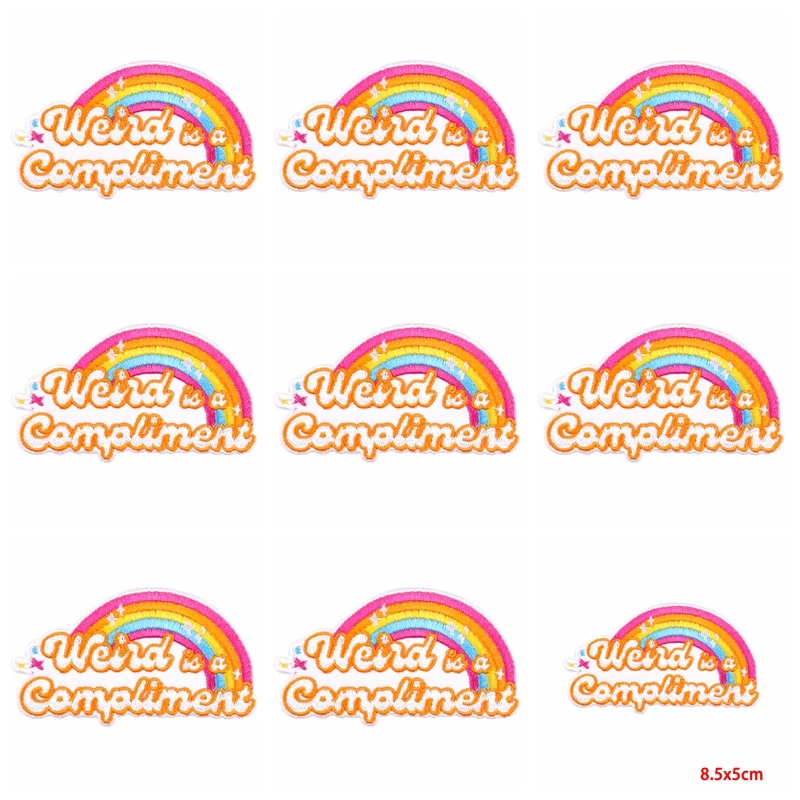 Parche con letras para planchar, parches bordados para ropa, parches termoadhesivos, DIY Friends Don't Lie Stripes en la mochila, 10 unidades por lote - imagen 2