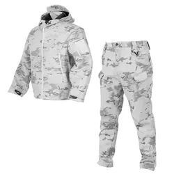 Conjunto táctico camuflaje nieve – Chaqueta impermeable forro polar