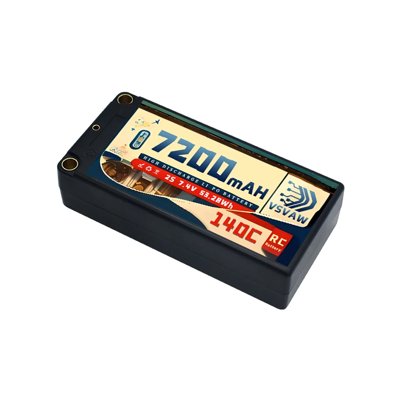 2 uds VSVAW 2S 7200mAh batería Lipo 7,4 V 140C con enchufe XT60 para Dron FPV avión RC coche camión grafeno barco RC modelo parte - imagen 5
