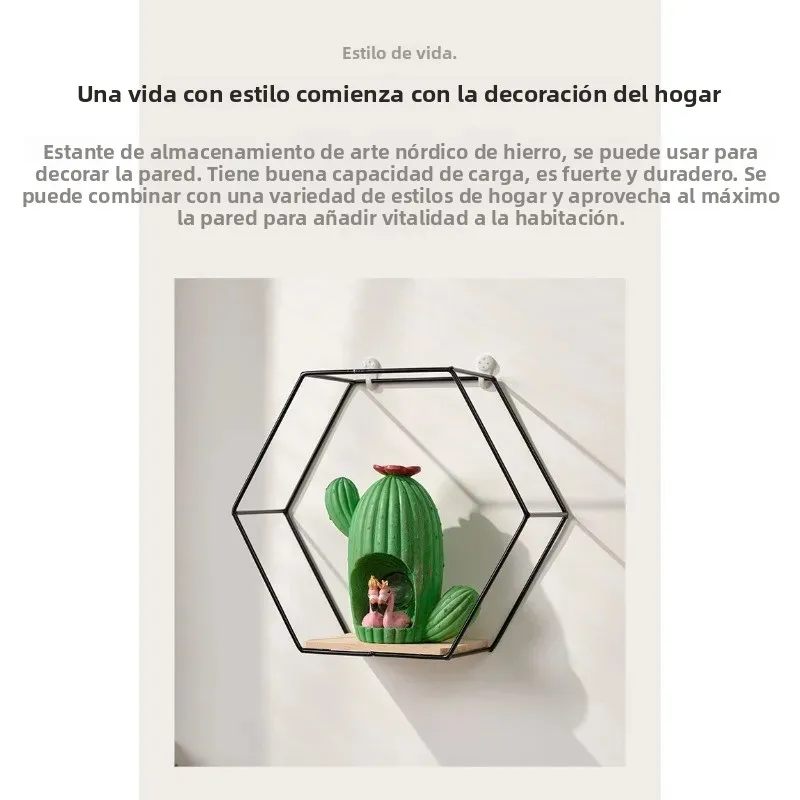 Estante colgante de pared estilo nórdico en hierro forjado - imagen 5