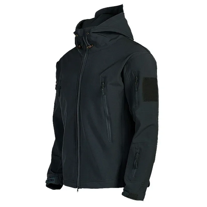 Chaquetas de piel de tiburón para hombre, chaqueta táctica impermeable a prueba de viento, chaquetas de combate, abrigos Bomber con capucha, novedad de 2024 - imagen 4