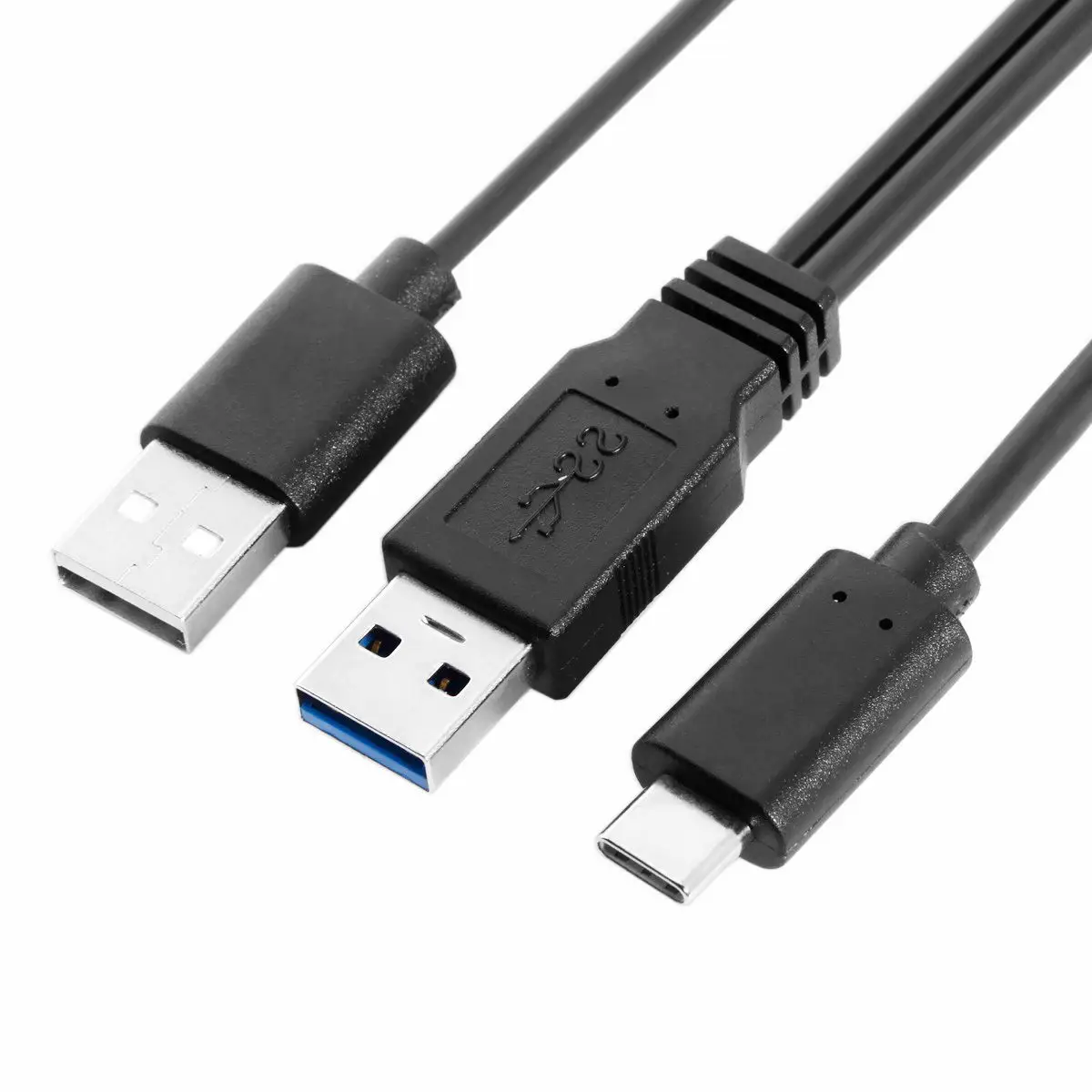Cable USB 3,0 macho Y USB 2,0 de doble alimentación, Cable de USB-C Y a tipo C para ordenador portátil Y disco duro - imagen 3