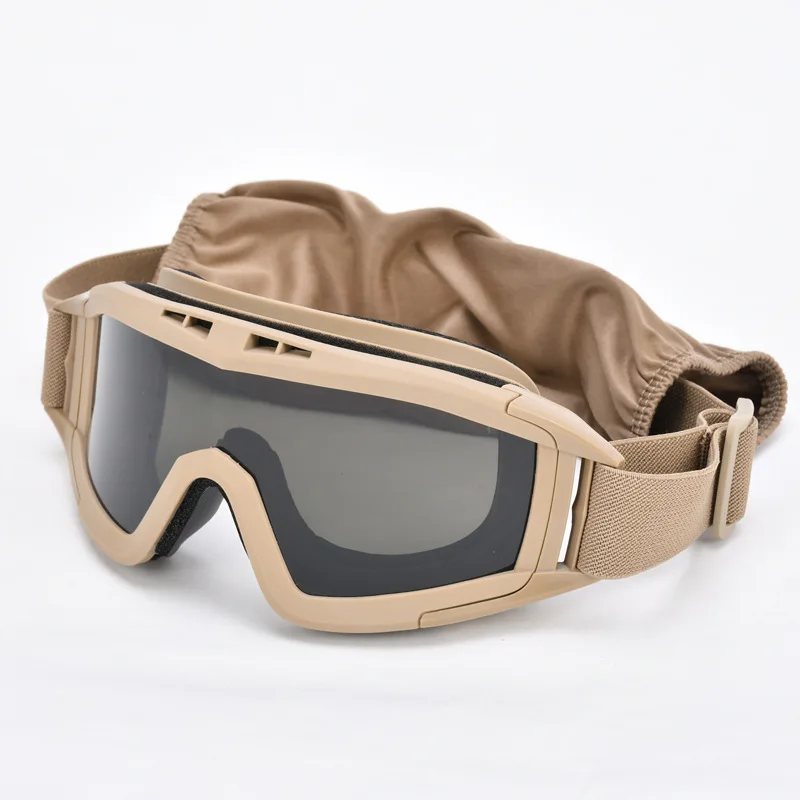 Nuevas gafas tácticas Airsoft, 3 lentes, a prueba de viento, a prueba de polvo, para disparar, Motocross, motocicleta, gafas de montañismo, protección segura CS - imagen 5