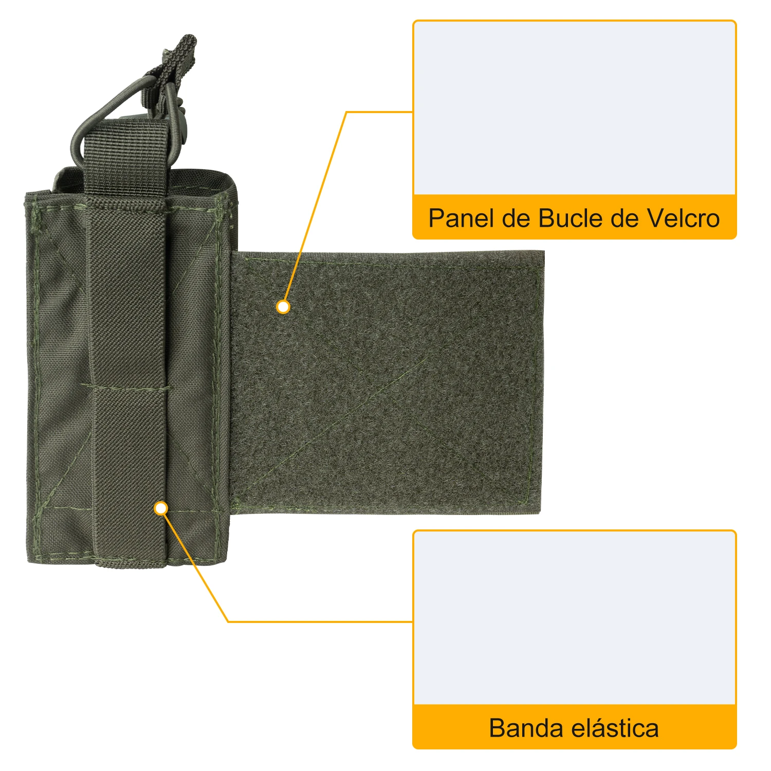 IDOGEAR-bolsa de Radio táctica, expansor de alas, soporte para Walkie Talkie, gancho y bucle, camo 3317-D - imagen 4