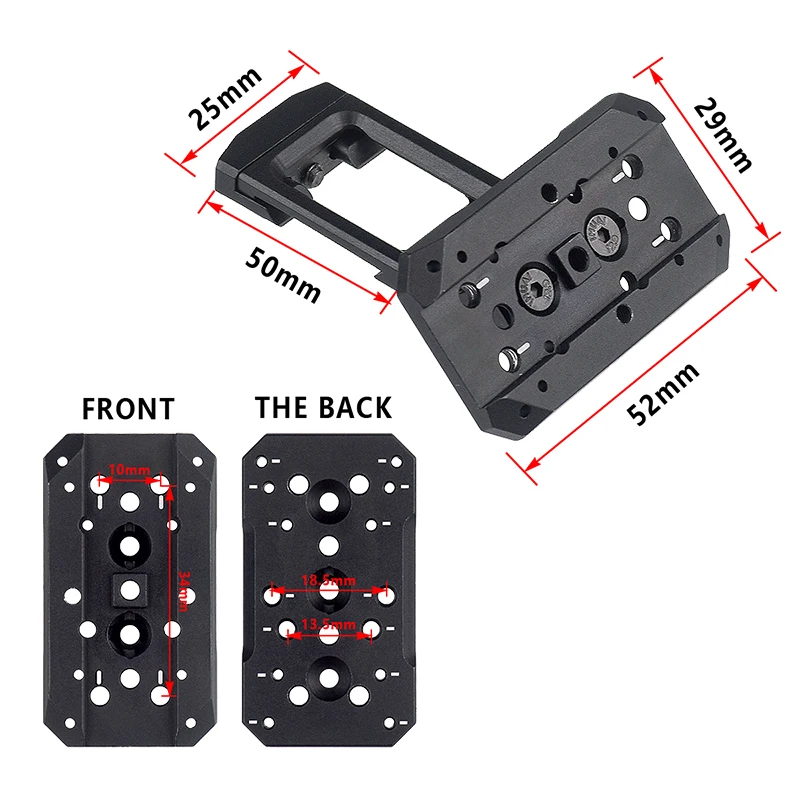 Soporte de Metal lateral óptico compensado táctico de 35/45 grados para T01 T02 RM soporte de Base de mira de punto rojo riel Universal de 20mm - imagen 3