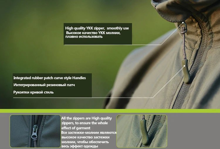 Una chaqueta con cremallera y una etiqueta que dice manos de estilo de curva de parche de goma integrado