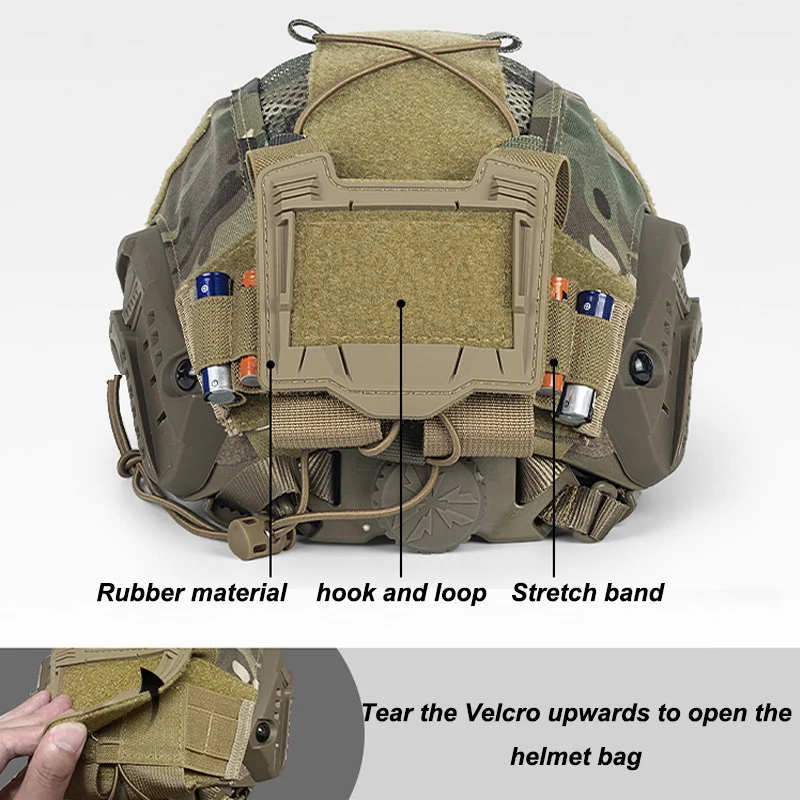 Cubierta táctica para casco con bolsa de batería NVG para casco FAST MH PJ BJ OPS-Core Airsoft, accesorios para caza y Paintball - imagen 4
