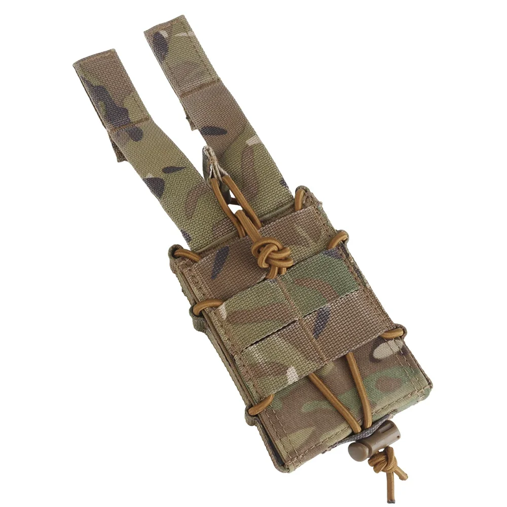 Bolsa táctica para revista de Rifle MOLLE individual 5,56 7,62 de liberación rápida para caza al aire libre AR M4 Mag bolsa con soporte equipo de tiro Airsoft - imagen 5