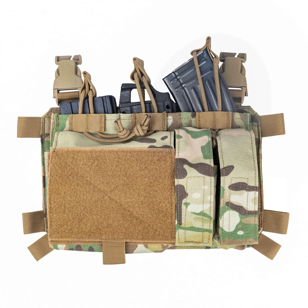 Bolsa doble con solapa frontal, riñonera Abdominal de doble pila, bolsa táctica Airsoft Triple Mag para chaleco de caza FCPC FCSK - imagen 2