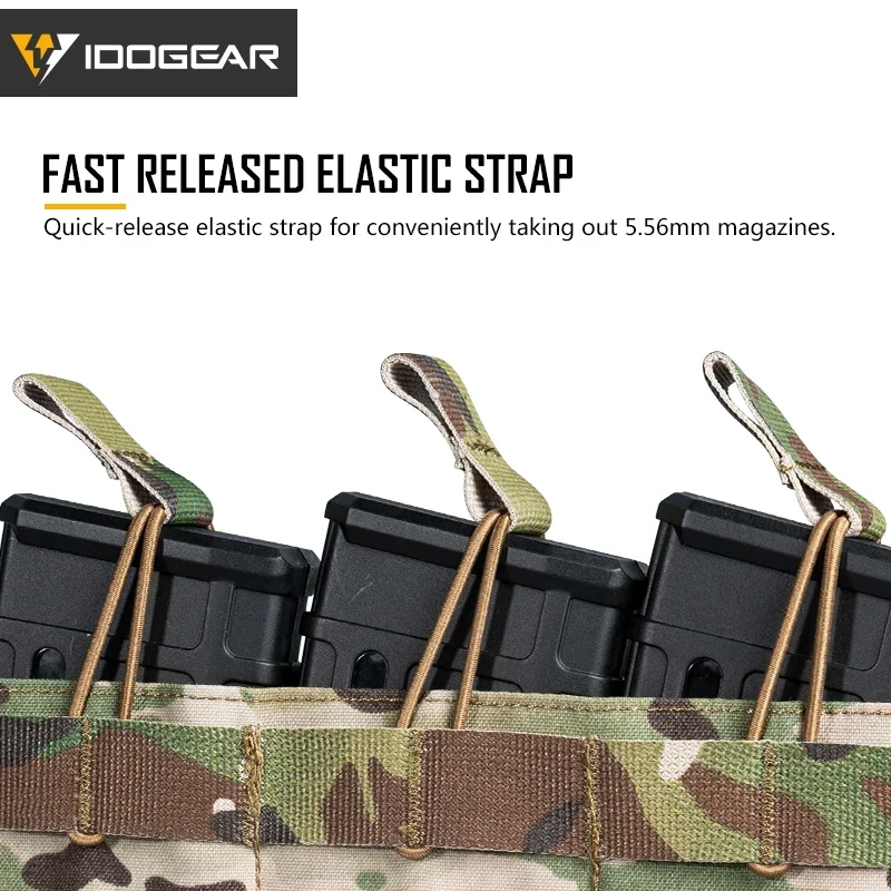 IDOGEAR Triple Mag Pouch 5.56 Mag Pouch Open Top Gear Tactical Mag Pouch 3526 - imagen 3