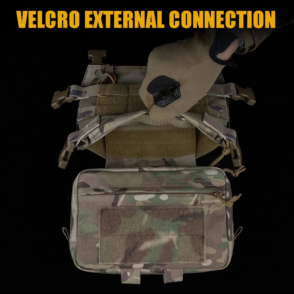Bolsa táctica serie R con Panel de gancho y bucle, Kit de transporte Abdominal, bolsa para chaleco Airsoft, placa transportadora, aparejo de pecho - imagen 5