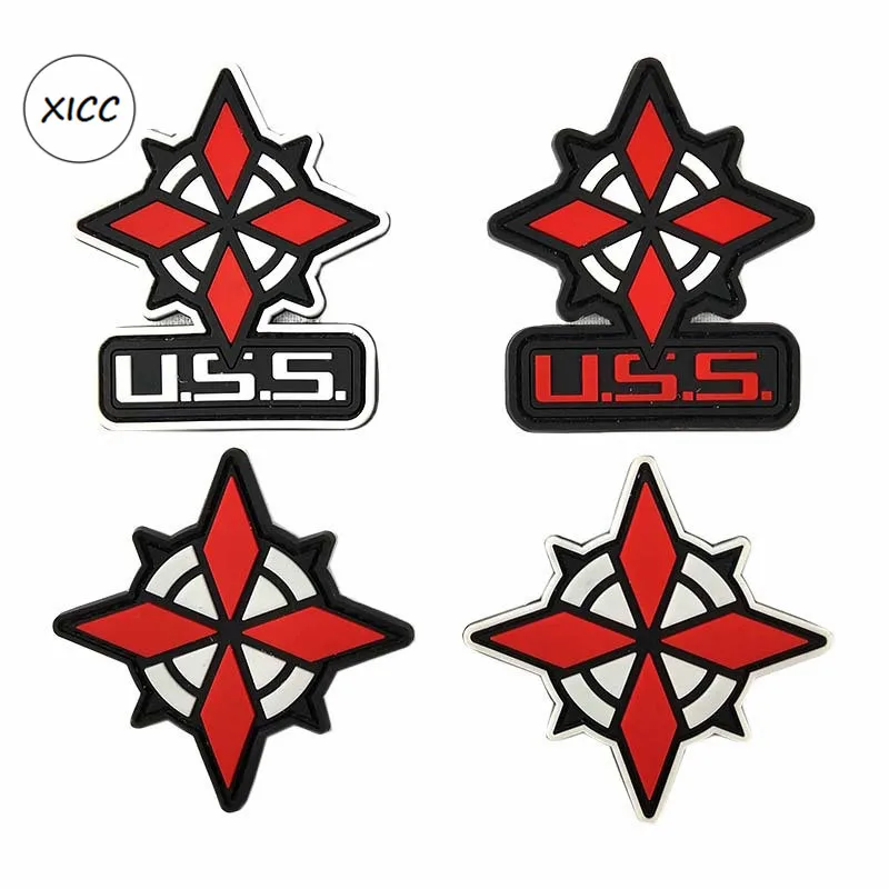 Insignia de silicona suave con gancho y bucle, Parche de goma militar de PVC respetuoso con el medio ambiente, pegatinas de mochila de brote de zombi, aplique de sombrero y ropa - imagen 2