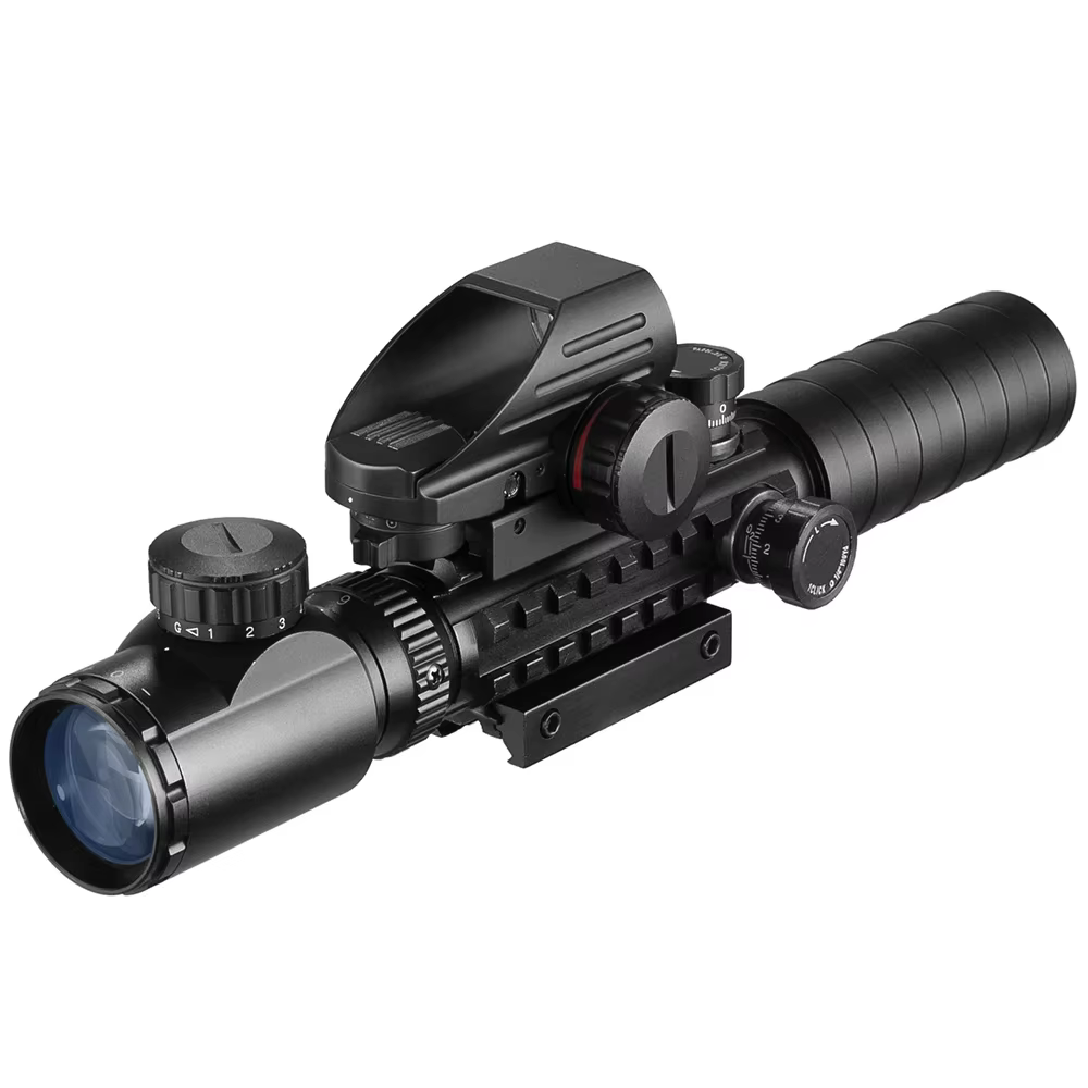 VOMZ 3-9x32 alcance iluminado telémetro Rifle holográfico 4 retícula vista 20mm rojo Grenn láser para caza Riflescope - imagen 4