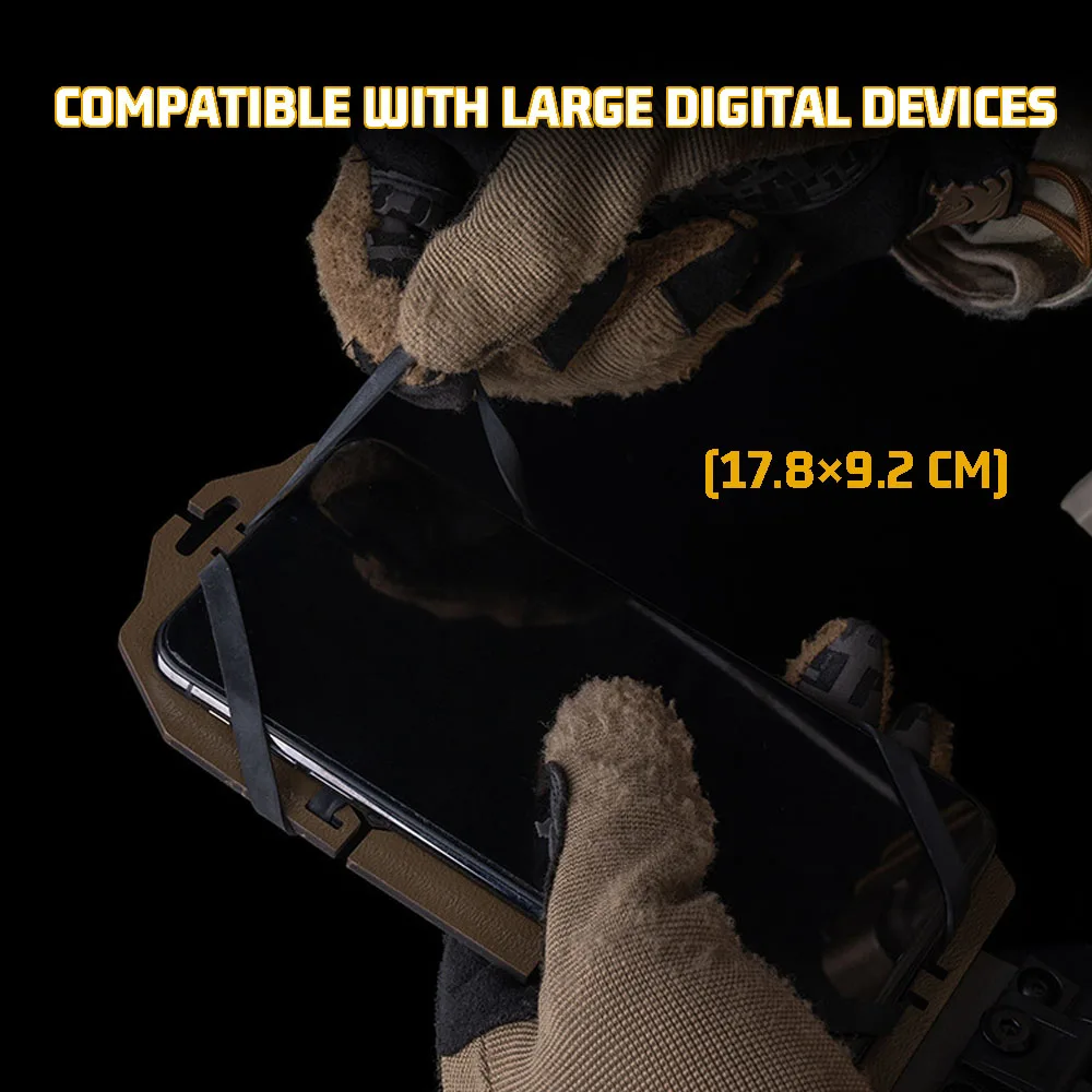 Soporte táctico MOLLE para teléfono, placa de caza Airsoft, accesorios para chaleco, tamaño de pantalla de 4,7 "-6,7", soporte Universal para el pecho del teléfono - imagen 4